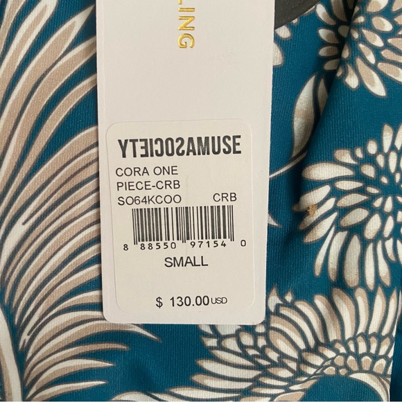 AMUSE SOCIETY • NEW! Cora One-Piece Swimsuit in Caribbean Blue - Size S - Picture 15 of 16